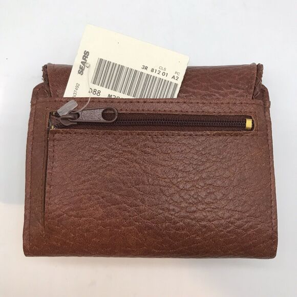 NEW Michael Stevens Brown Tri-Fold Leather Wallet Coin Purse & Card Organizer - Picture 4 of 7